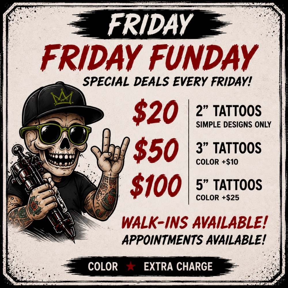 Friday promotion at House of Ink Art Studio